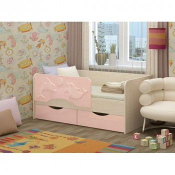 Алена-1 Кровать детская 2 ящика 1.6 Розовый глянец в Большой Ирбе - bolshaya-irba.mebel54.com | фото