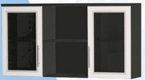 Антресоль большая с двумя стеклодверями ДЛЯ ГОСТИНОЙ АБС-2 Венге/Дуб выбеленный в Большой Ирбе - bolshaya-irba.mebel54.com | фото