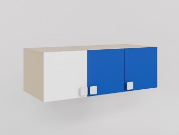 Антресоль на шкаф 3-х створчатый Скай люкс (Синий/Белый/корпус Клен) в Большой Ирбе - bolshaya-irba.mebel54.com | фото