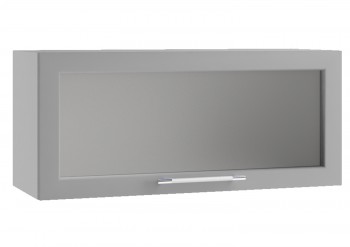 Барселона ШВГС 800 Шкаф верхний горизонтальный со стеклом (Голубой тик/корпус Венге) в Большой Ирбе - bolshaya-irba.mebel54.com | фото