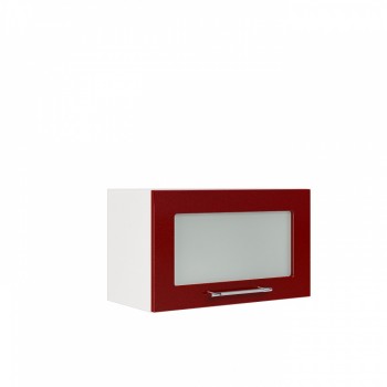 Бруклин ШВГС 600 Шкаф верхний горизонтальный со стеклом (Бетон белый/корпус Белый) в Большой Ирбе - bolshaya-irba.mebel54.com | фото