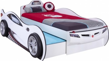 CARBED Кровать-машина Coupe с выдвижной кроватью White 20.03.1310.00 в Большой Ирбе - bolshaya-irba.mebel54.com | фото