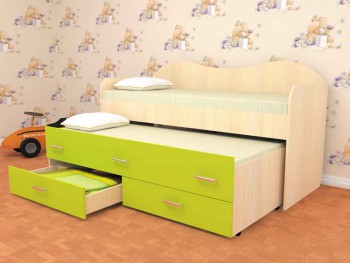 Кровать детская Нимфа двухместная 2.0 Венге/Дуб молочный в Большой Ирбе - bolshaya-irba.mebel54.com | фото