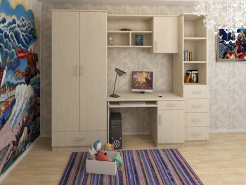 Детская Сережка Комплект мебели (Дуб белфорт) в Большой Ирбе - bolshaya-irba.mebel54.com | фото