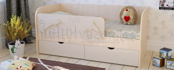 Друзья Кровать детская 2 ящика 1.6 Ваниль глянец в Большой Ирбе - bolshaya-irba.mebel54.com | фото