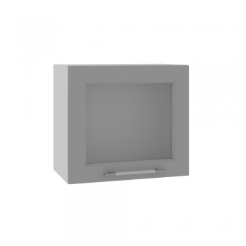 Гарда ВПГС 500 шкаф верхний горизонтальный со стеклом высокий (Белый патина/корпус Серый) в Большой Ирбе - bolshaya-irba.mebel54.com | фото