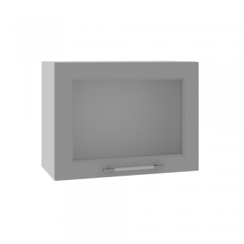 Гарда ВПГС 600 шкаф верхний горизонтальный со стеклом высокий (Белый патина/корпус Серый) в Большой Ирбе - bolshaya-irba.mebel54.com | фото