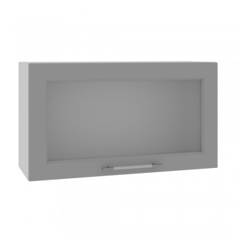 Гарда ВПГС 800 шкаф верхний горизонтальный со стеклом высокий (Белый патина/корпус Серый) в Большой Ирбе - bolshaya-irba.mebel54.com | фото