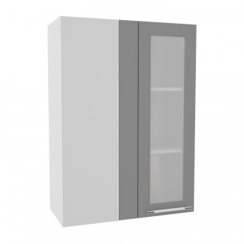 Гарда ВПУС 650 шкаф верхний угловой со стеклом высокий (Белый/корпус Серый) в Большой Ирбе - bolshaya-irba.mebel54.com | фото