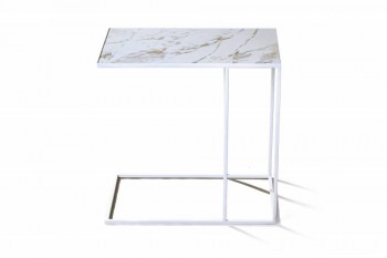 Журнальный столик Stone 01 (Круглый) Металл/Керамика 250 Белый в Большой Ирбе - bolshaya-irba.mebel54.com | фото