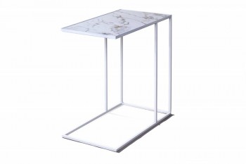 Журнальный столик Stone 018 (Прямоугольный) Металл/Керамика 500 Белый в Большой Ирбе - bolshaya-irba.mebel54.com | фото