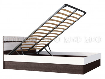 Ким кровать с подъемным механизмом 1,4 (Венге/белый глянец) в Большой Ирбе - bolshaya-irba.mebel54.com | фото