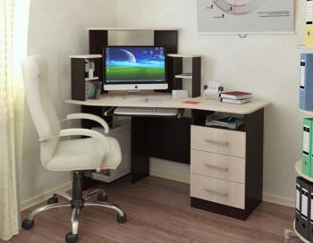 Компьютерный стол Каспер (венге/лоредо) в Большой Ирбе - bolshaya-irba.mebel54.com | фото