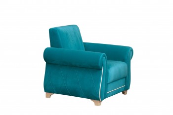 Кресло для отдыха "Порто" (велюр киви бирюза / микровельвет крем) в Большой Ирбе - bolshaya-irba.mebel54.com | фото