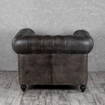 Кресло кожаное Лофт Честер (акация) в Большой Ирбе - bolshaya-irba.mebel54.com | фото