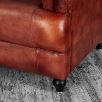 Кресло кожаное Лофт Честер-Нью (Коричневый) в Большой Ирбе - bolshaya-irba.mebel54.com | фото