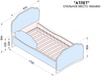 Кровать 160 Атлет 29 Синий (мягкий бортик) в Большой Ирбе - bolshaya-irba.mebel54.com | фото