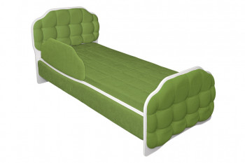 Кровать 160 Атлет 76 Зелёный (мягкий бортик) в Большой Ирбе - bolshaya-irba.mebel54.com | фото