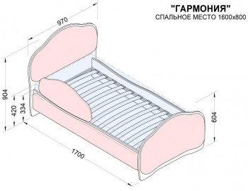 Кровать 160 Гармония 08 Шоколад (мягкий бортик) в Большой Ирбе - bolshaya-irba.mebel54.com | фото