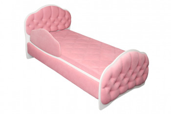 Кровать 160 Гармония 36 Светло-розовый (мягкий бортик) в Большой Ирбе - bolshaya-irba.mebel54.com | фото