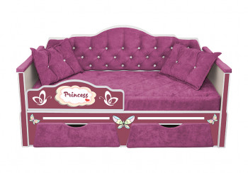Кровать 160 серии Иллюзия 2 ящика 18 Сиреневый (подушки) в Большой Ирбе - bolshaya-irba.mebel54.com | фото