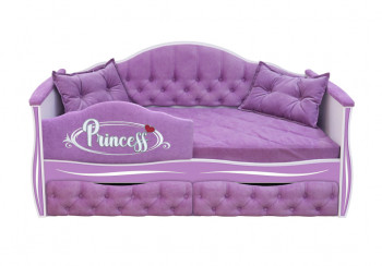 Кровать 160 серии Иллюзия 2 ящика 67 Светло-фиолетовый (подушки/мягкий бортик) в Большой Ирбе - bolshaya-irba.mebel54.com | фото