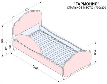 Кровать 170 Гармония 08 Шоколад (мягкий бортик) в Большой Ирбе - bolshaya-irba.mebel54.com | фото