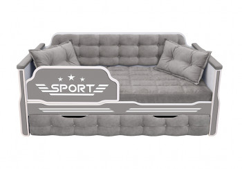 Кровать 170 серии Спорт 1 ящик 45 Серый (подушки) в Большой Ирбе - bolshaya-irba.mebel54.com | фото