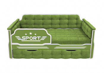 Кровать 170 серии Спорт 1 ящик 76 Зелёный (мягкие боковые накладки) в Большой Ирбе - bolshaya-irba.mebel54.com | фото