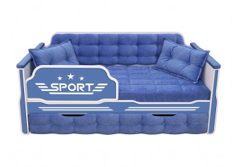 Кровать 170 серии Спорт 1 ящик 85 Синий (подушки) в Большой Ирбе - bolshaya-irba.mebel54.com | фото