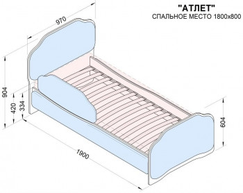Кровать 180 Атлет 29 Синий (мягкий бортик) в Большой Ирбе - bolshaya-irba.mebel54.com | фото