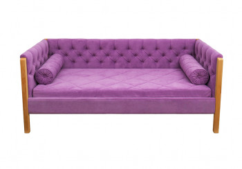 Кровать 180 серии Леди  32 Фиолетовый (подушка валик) в Большой Ирбе - bolshaya-irba.mebel54.com | фото