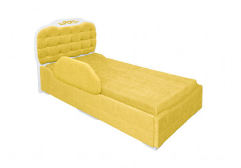 Кровать 190 Атлет Lux 74 Жёлтый (мягкий бортик) в Большой Ирбе - bolshaya-irba.mebel54.com | фото