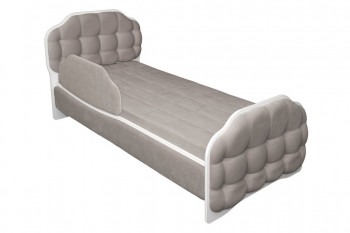 Кровать 190 Атлет Lux 96 Серый (мягкий бортик) в Большой Ирбе - bolshaya-irba.mebel54.com | фото
