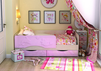 Кровать Алиса КР-812 1,6 Белфорд/Розовый металлик в Большой Ирбе - bolshaya-irba.mebel54.com | фото