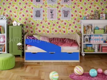 Кровать Бабочки 1,6м (Синий матовый) в Большой Ирбе - bolshaya-irba.mebel54.com | фото