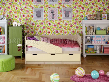 Кровать Бабочки 1,6м (Ваниль матовый) в Большой Ирбе - bolshaya-irba.mebel54.com | фото