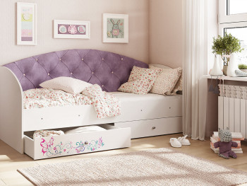 Кровать детская Эльза Белый/Фиолетовый в Большой Ирбе - bolshaya-irba.mebel54.com | фото