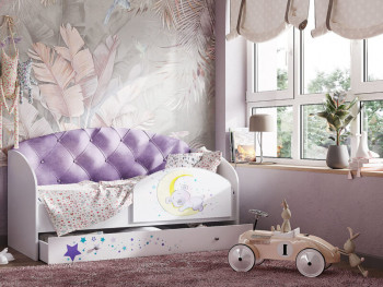 Кровать детская Звездочка Белый/Фиолетовый в Большой Ирбе - bolshaya-irba.mebel54.com | фото
