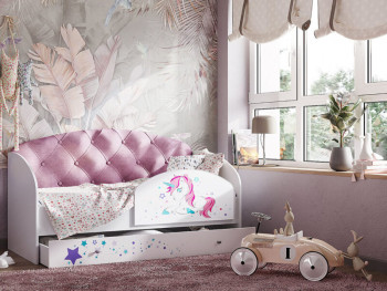 Кровать детская Звездочка Белый/Розовый в Большой Ирбе - bolshaya-irba.mebel54.com | фото