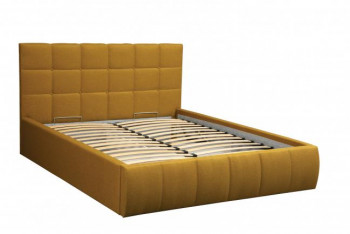 Кровать "Диана" ш. 1400 (Н=1010мм) (жаккард горчица) в Большой Ирбе - bolshaya-irba.mebel54.com | фото