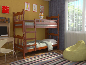 Кровать двухъярусная Соня из массива сосны 800*1890 Орех в Большой Ирбе - bolshaya-irba.mebel54.com | фото