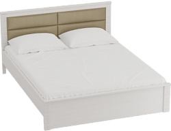 Кровать Элана 1400 с основанием Бодега белая в Большой Ирбе - bolshaya-irba.mebel54.com | фото