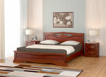 Кровать Карина-7 из массива сосны 1400*2000 Орех в Большой Ирбе - bolshaya-irba.mebel54.com | фото