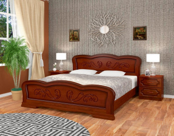 Кровать Карина-8 из массива сосны 1200*2000 Орех в Большой Ирбе - bolshaya-irba.mebel54.com | фото