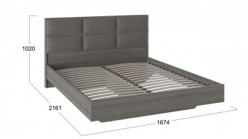 Кровать «Либерти» с мягким изголовьем Хадсон/Ткань Грей/1600 в Большой Ирбе - bolshaya-irba.mebel54.com | фото