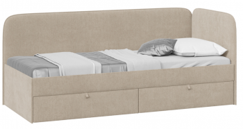 Кровать «Молли» с мягкой обивкой (900) тип 1 (Микровелюр Scandi Cream 03) в Большой Ирбе - bolshaya-irba.mebel54.com | фото