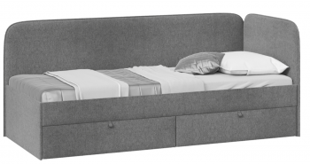 Кровать «Молли» с мягкой обивкой (900) тип 1 (Микровелюр Scandi Graphite 22) в Большой Ирбе - bolshaya-irba.mebel54.com | фото