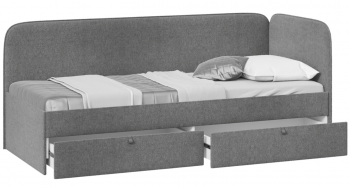 Кровать «Молли» с мягкой обивкой (900) тип 1 (Микровелюр Scandi Graphite 22) в Большой Ирбе - bolshaya-irba.mebel54.com | фото