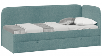 Кровать «Молли» с мягкой обивкой (900) тип 1 (Микровелюр Scandi Indigo 11) в Большой Ирбе - bolshaya-irba.mebel54.com | фото